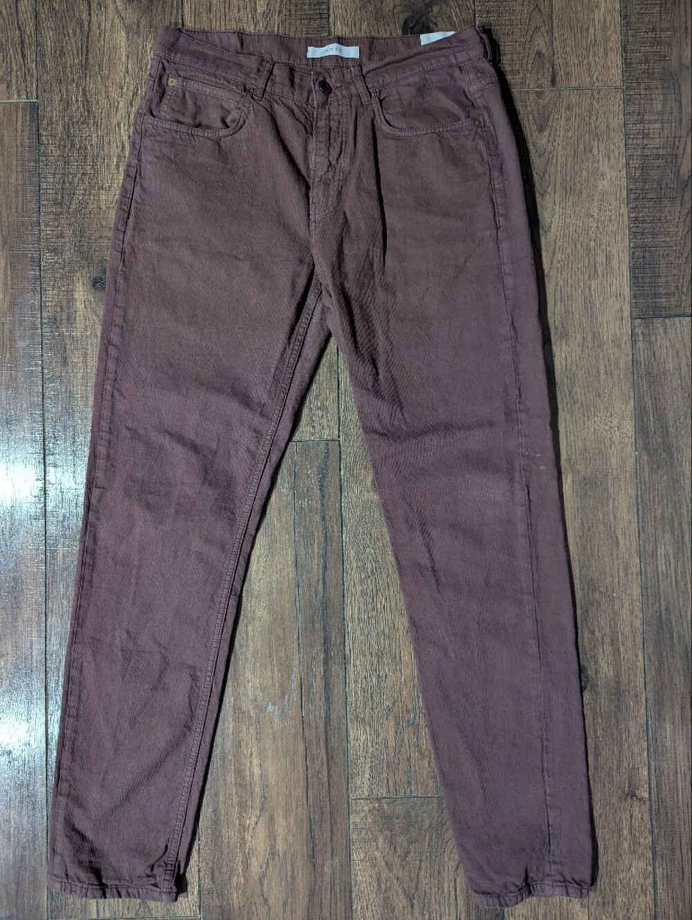 Billy Reid Mens Slim Cut Rust Brown Textured Denim Jeans Size 33x33 MSL-ALA USA